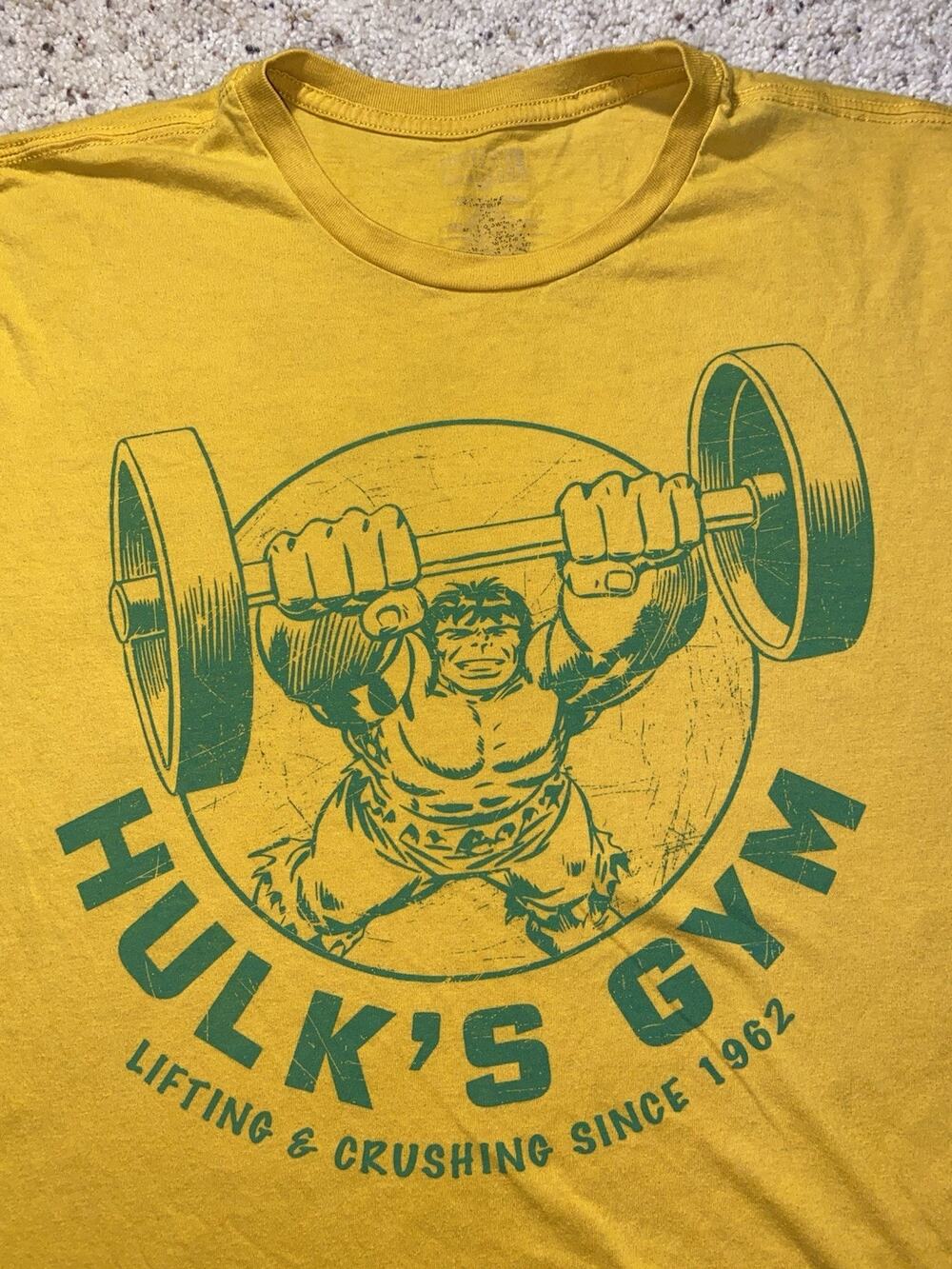Vintage Comic Book Hero Marvel Hulk Gym Adult Medium Graphic Print Tee Shirt